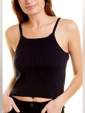 525 America Navy Blue Cable Knit Sweater Tank